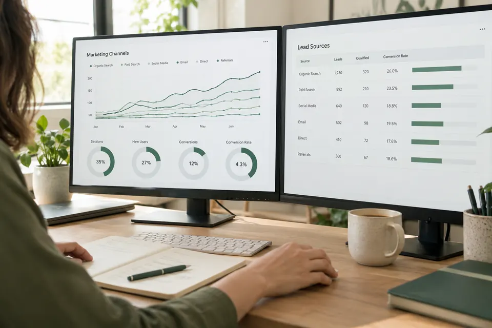Comparing marketing sources and inquiry quality in dashboards