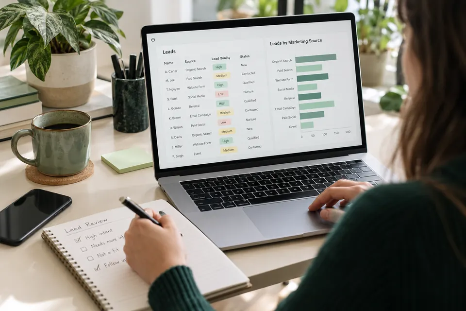 Reviewing CRM inquiries and lead qualification criteria