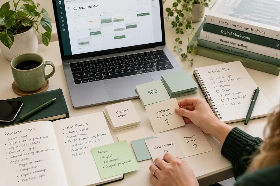 Organizing customer questions and an editorial content calendar