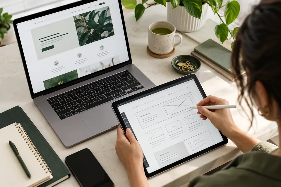 Designing a service landing page and contact journey
