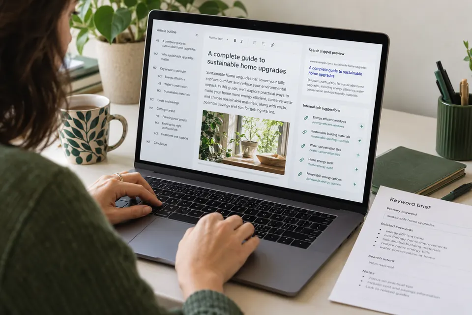 Editing service-page headings, content and search snippets